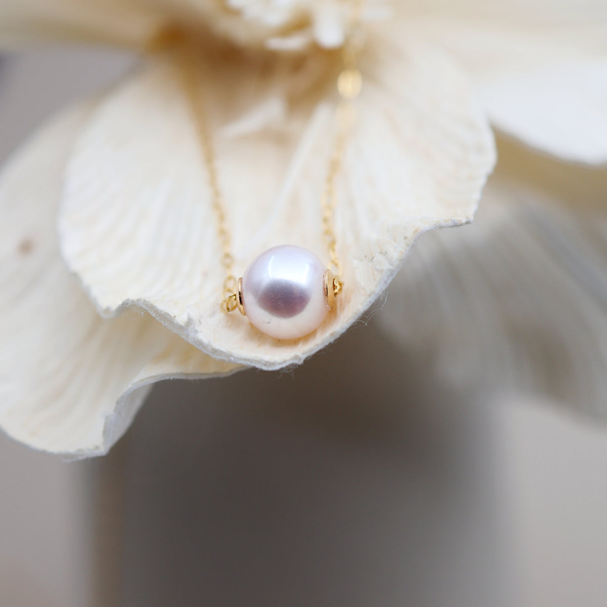 Collier Solitaire — Perle 8–9 mm