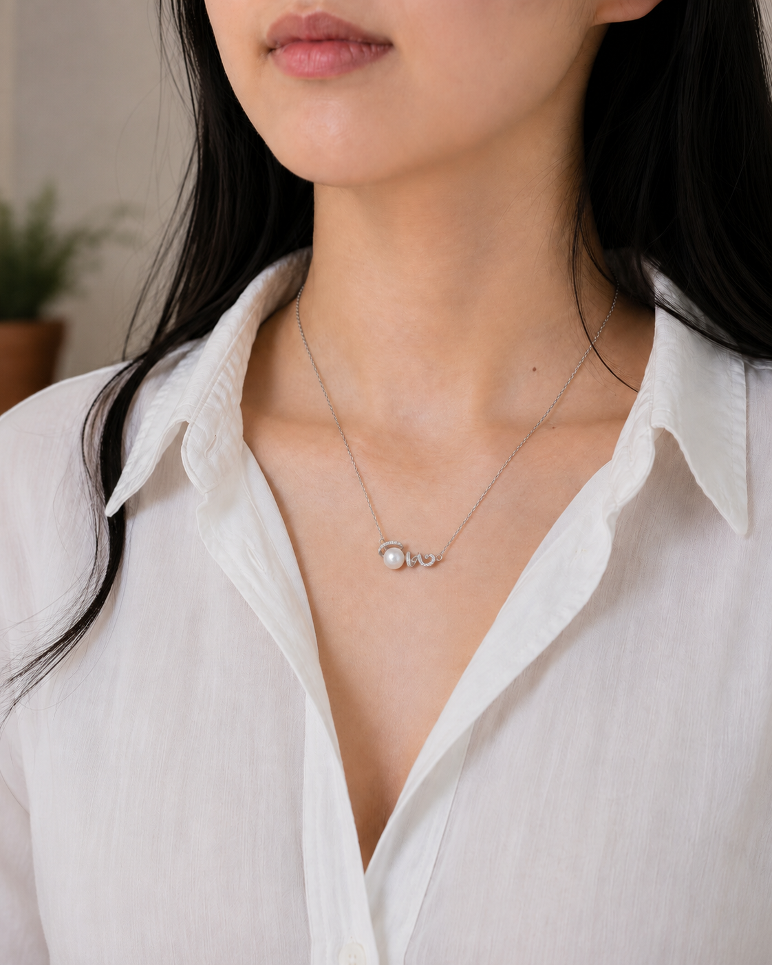 Collier love - Perle 7–8 mm